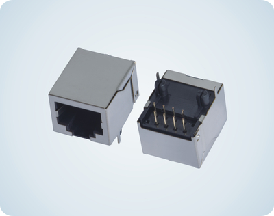 RJ45 8P8C DIP WITH POST WITHONT LED