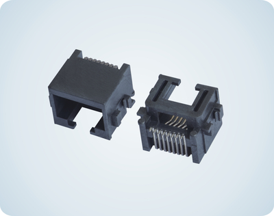 RJ45 8P8C SMT REVERSE MID MOUNT WITH POST