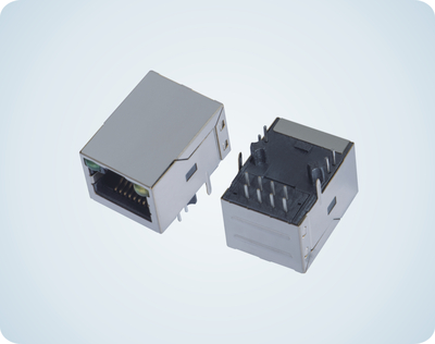 RJ45 8P8C DIP WITH LED WITH POST